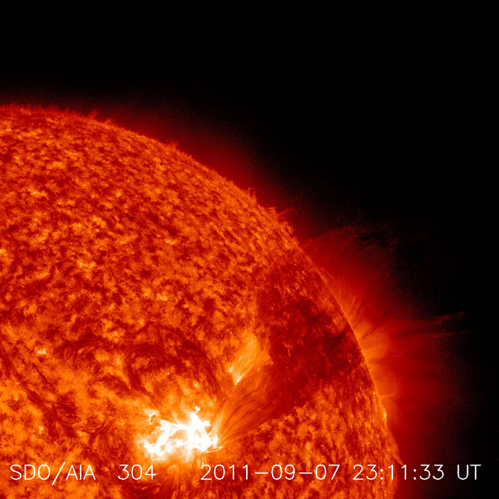 Large Flare and Coronal Mass Ejection (CME)