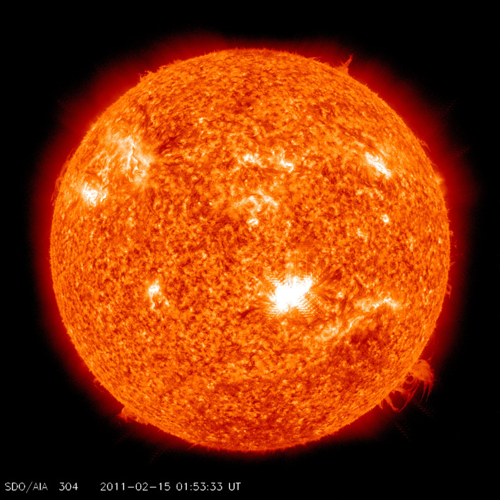 X2 flare seen by AIA 304